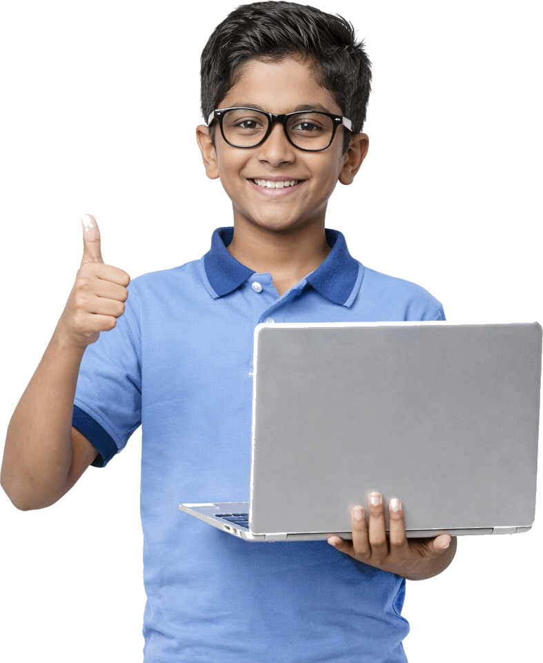 Indian +1/+2 student attending online 1-to-1 tutoring session